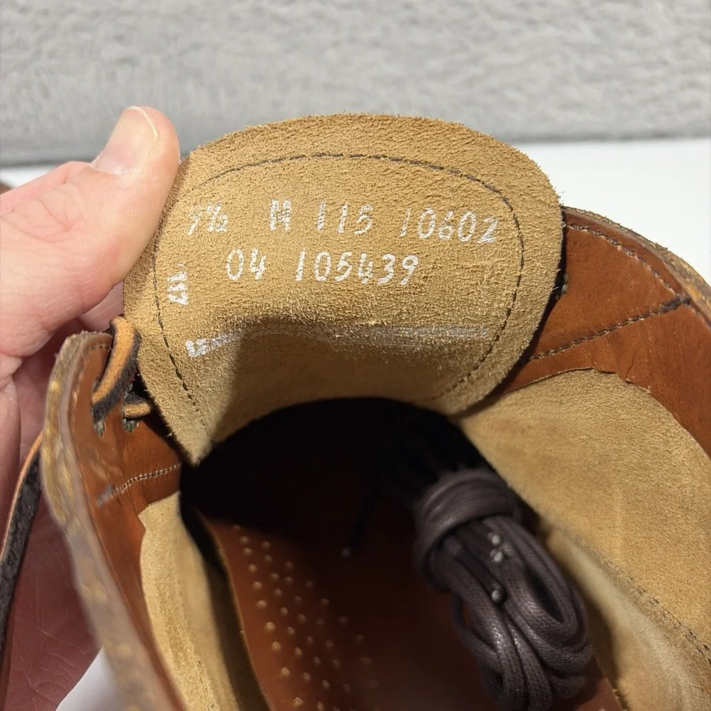 Lucky Brand Brown Leather Moc Toe Boots Mens 9.5 Brown Heritage Americana Retro